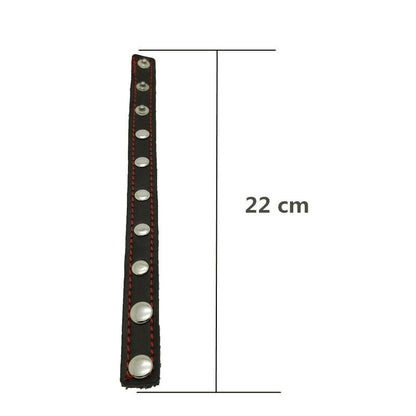 taille en cm Cockring Ajustable en Cuir et en Silicone