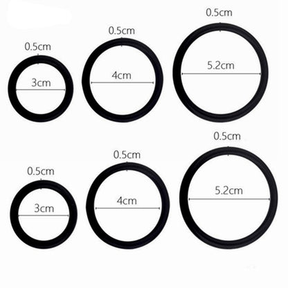 taille en cm Lot de 6 Cockrings noirs