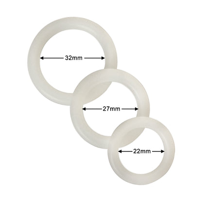 taille en cm mm Cockring - Anneau Pénis en Silicone blanc