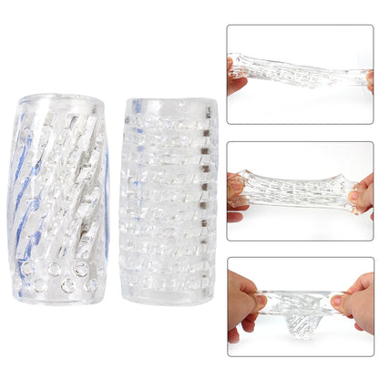 2 modèles extensible Petit Masturbateur Homme Transparent