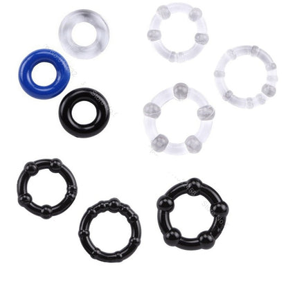 Cockring - Anneau Pénien en Silicone bleu noir et clair