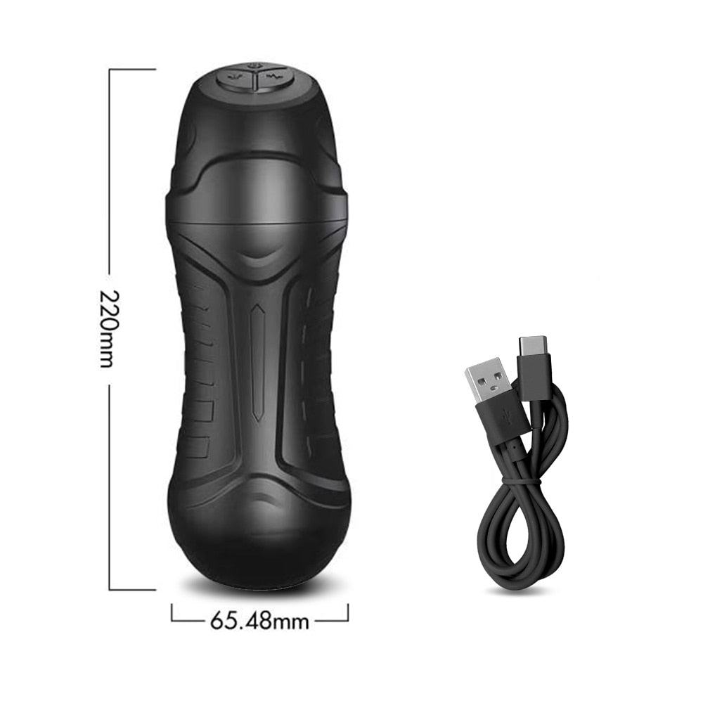 Masturbateur Automatique Homme et sa taille en cm mm et câble USB-C