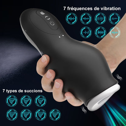masturbateur 7 fréquences de vibration et 7 types de succions