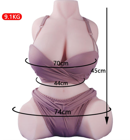 taille en cm et poids en kg Sexdoll Buste Réaliste en Silicone