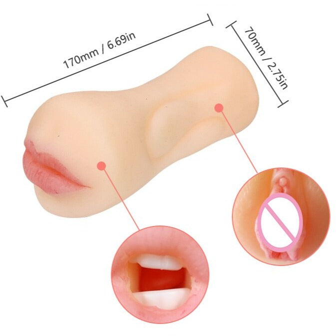 Masturbador Masculino - 2IN1 - Boca y Vagina Artificial - Opción de Calefacción