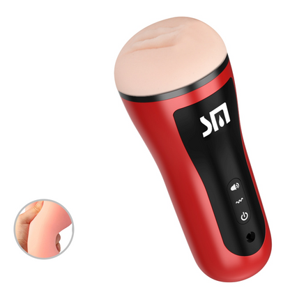 Masturbateur Homme Automatique Succion et Chauffant Rouge et son intérieur