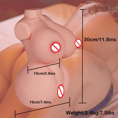 taille en cm Masturbateur Torse aux Gros Seins