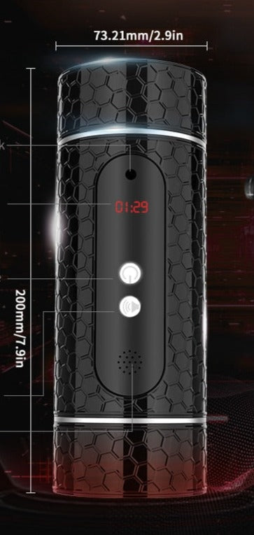 taille Masturbateur Double Entrée Vibrant Bouche Vagin avec Timer